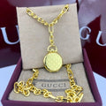 Gucci Interlocking G Monogram Medallion Long Pendant Necklace