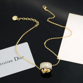 Dior Atelier Oblique Hoop Pendant Necklace