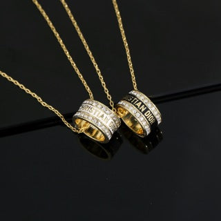 Dior Atelier Oblique Hoop Pendant Necklace