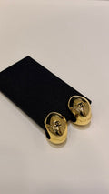 Chanel Modern Oval Statement Earrings