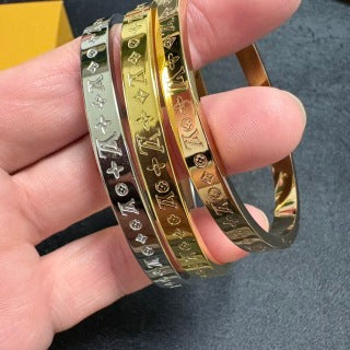 Louis Vuitton Triple Monogram Engraved Bangle Bracelet