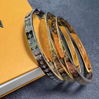 Louis Vuitton Triple Monogram Engraved Bangle Bracelet