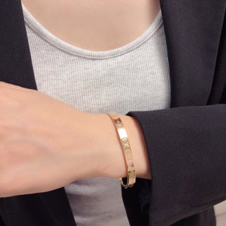 Louis Vuitton Triple Monogram Engraved Bangle Bracelet