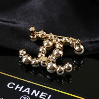 CHANEL Pearl Crescent CC Statement Brooch