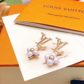 Louis Vuitton Floral Pearl Monogram Stud Earrings