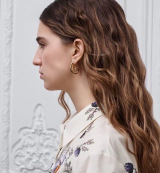 Dior Élan Logo Hoop Earrings
