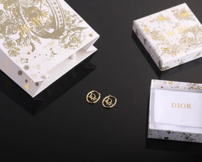 Dior Élan Logo Hoop Earrings