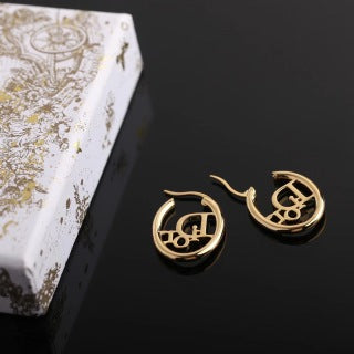 Dior Élan Logo Hoop Earrings