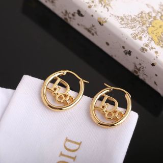 Dior Élan Logo Hoop Earrings