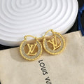 Louis Vuitton Crystal Medallion Hoop Stud Earrings