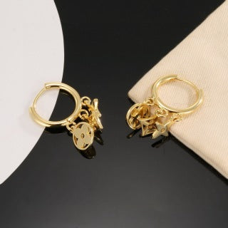 Louis Vuitton Blossom Charm Hoop Stud Earrings