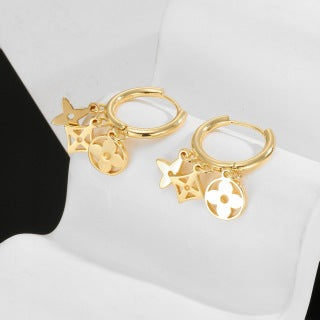 Louis Vuitton Blossom Charm Hoop Stud Earrings
