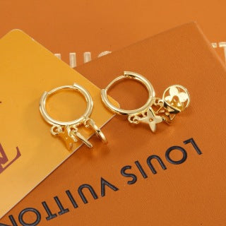 Louis Vuitton Blossom Charm Hoop Stud Earrings