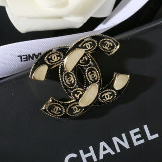 CHANEL Valentina Noir Enamel Signature Brooch