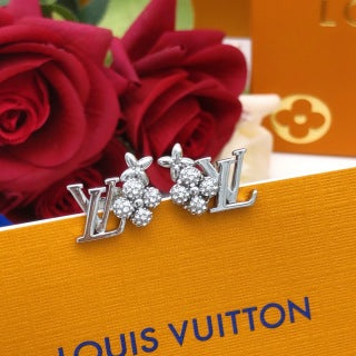 Louis Vuitton Crystal Berry Monogram Stud Earrings