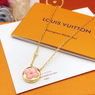 Louis Vuitton Pink Blossom Medallion Pendant Necklace