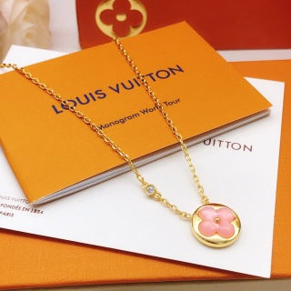 Louis Vuitton Pink Blossom Medallion Pendant Necklace