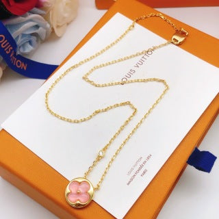 Louis Vuitton Pink Blossom Medallion Pendant Necklace
