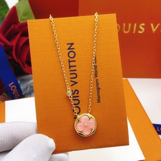 Louis Vuitton Pink Blossom Medallion Pendant Necklace
