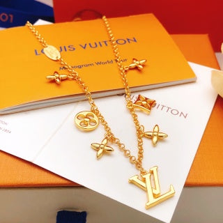 Louis Vuitton Floral Charm Monogram Layered Necklace