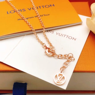 Louis Vuitton Blossom Cross Charm Layered Necklace