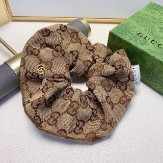 Gucci GG Monogram Fabric Scrunchie Hair Tie