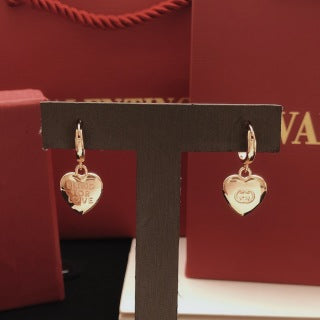 Gucci Heart Charm Interlocking G Hoop Earrings