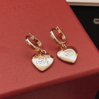Gucci Heart Charm Interlocking G Hoop Earrings
