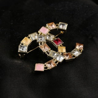 CHANEL Color Mosaic CC Embellished Brooch