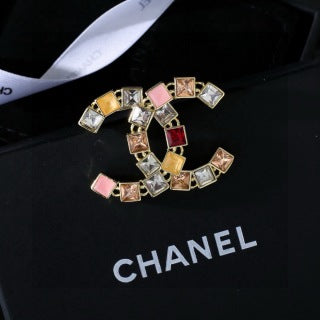 CHANEL Color Mosaic CC Embellished Brooch