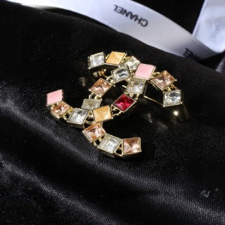 CHANEL Color Mosaic CC Embellished Brooch