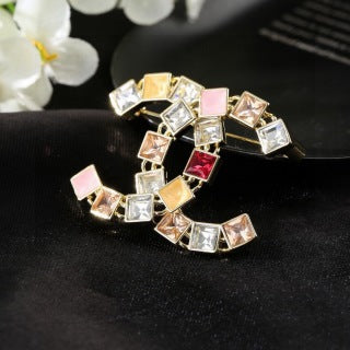 CHANEL Color Mosaic CC Embellished Brooch