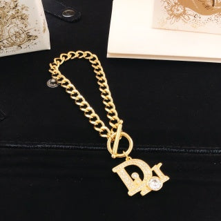 Dior Lumière Chain Crystal Letter Bracelet