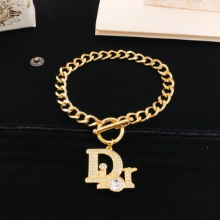 Dior Lumière Chain Crystal Letter Bracelet