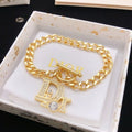 Dior Lumière Chain Crystal Letter Bracelet