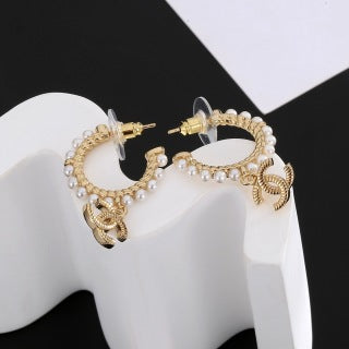 CHANEL Mirelle Pearl Halo Stud Earrings