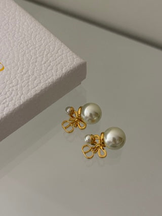 Dior Perle Noeud Pearl Bow Earrings