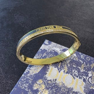 Dior Écriture Crystal Cuff Bracelet