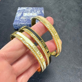 Dior Écriture Crystal Cuff Bracelet