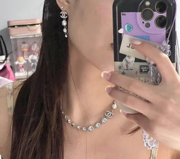 CHANEL Elowen Crystal Drop Stud Earrings