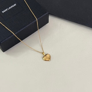 YSL Petite Heart Charm Chain Necklace