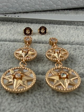 Dior Astral Double Star Drop Earrings