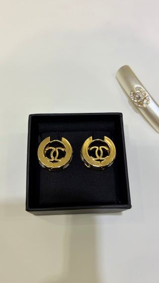 Chanel Square-Cut Diamond and Circle Earrings