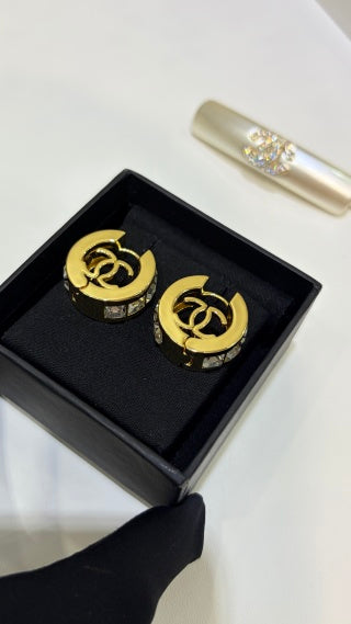Chanel Square-Cut Diamond and Circle Earrings