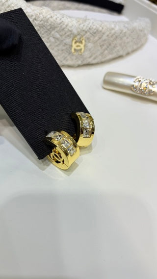 Chanel Square-Cut Diamond and Circle Earrings