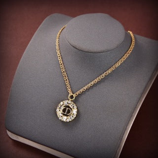 Dior Éclat Medallion Crystal Necklace