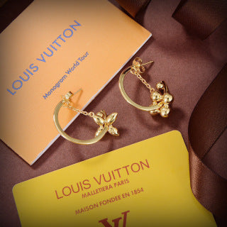 Louis Vuitton Floral Bloom Hoop Stud Earrings
