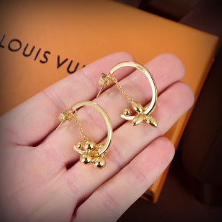 Louis Vuitton Floral Bloom Hoop Stud Earrings