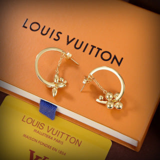 Louis Vuitton Floral Bloom Hoop Stud Earrings