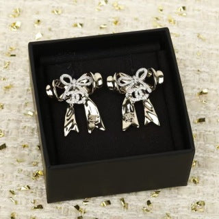CHANEL Bellamy Bow Accent Earrings